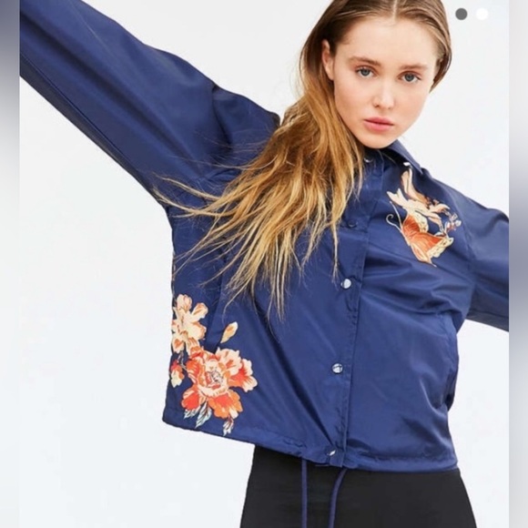 Silence + Noise Urban Outfitters Celia Coach Jacket Windbreaker Size XS - Picture 1 of 9